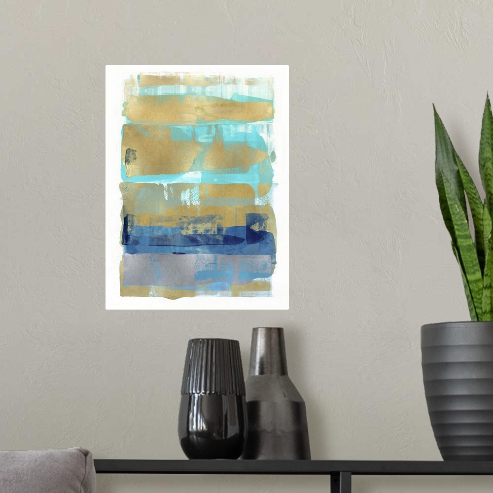 A modern room featuring Abstract Expressions Aqua