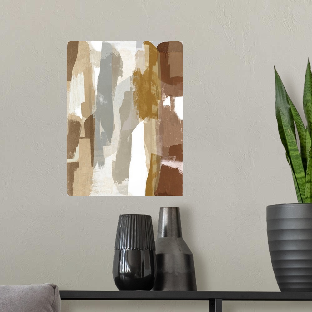 A modern room featuring Brown And Tan Abstracts 2