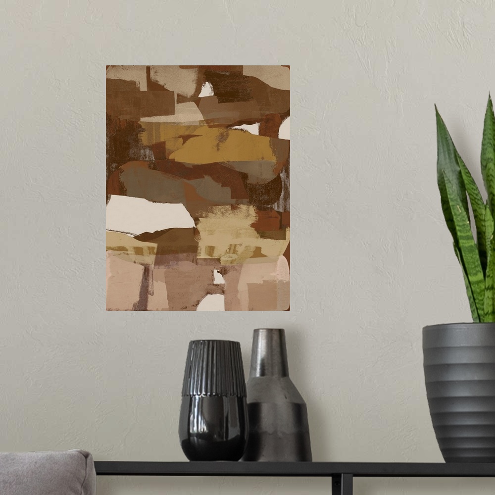 A modern room featuring Brown And Tan Abstracts 3