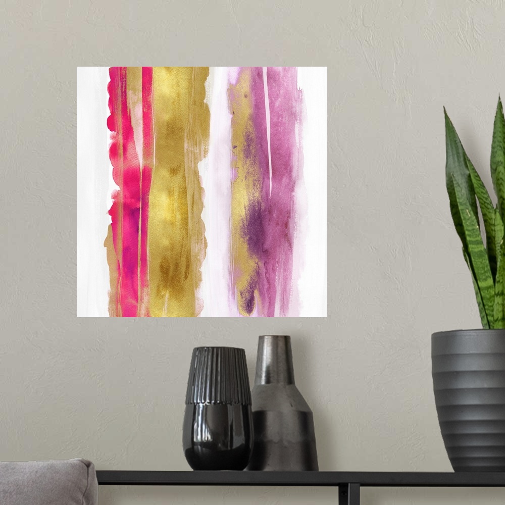 A modern room featuring Watercolor Drip IX