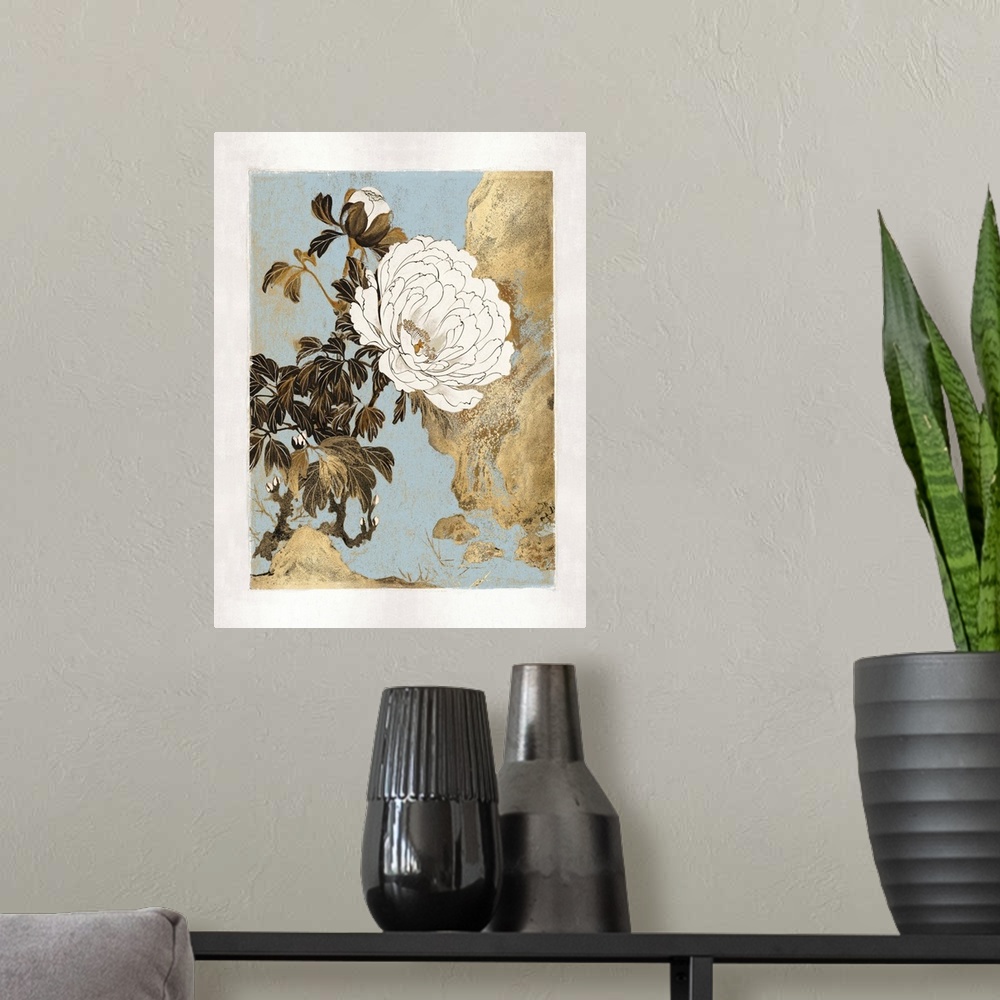 A modern room featuring White Peony 2