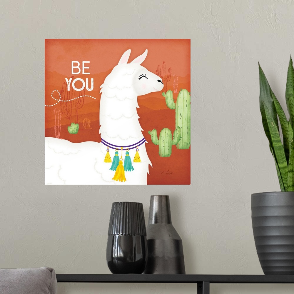 A modern room featuring Be You Llama