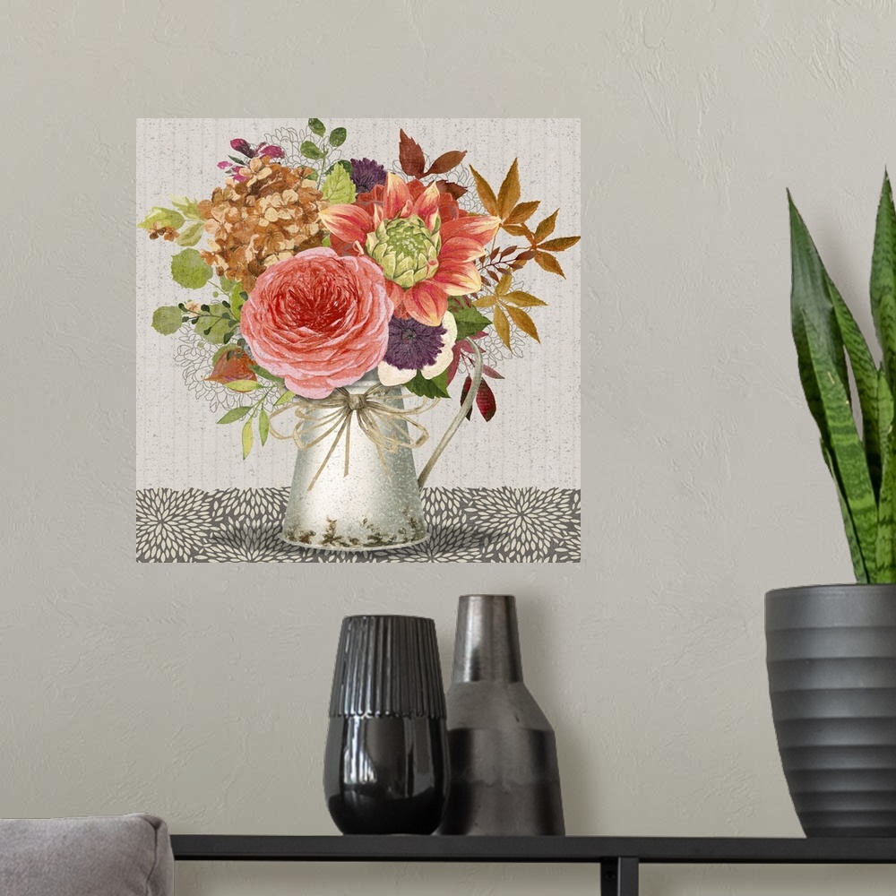 A modern room featuring Fall Florals Motif I v2