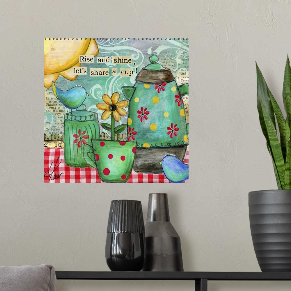 A modern room featuring Mix it up in your kitchen with Lisa Kaus' wonderful ephemera style.