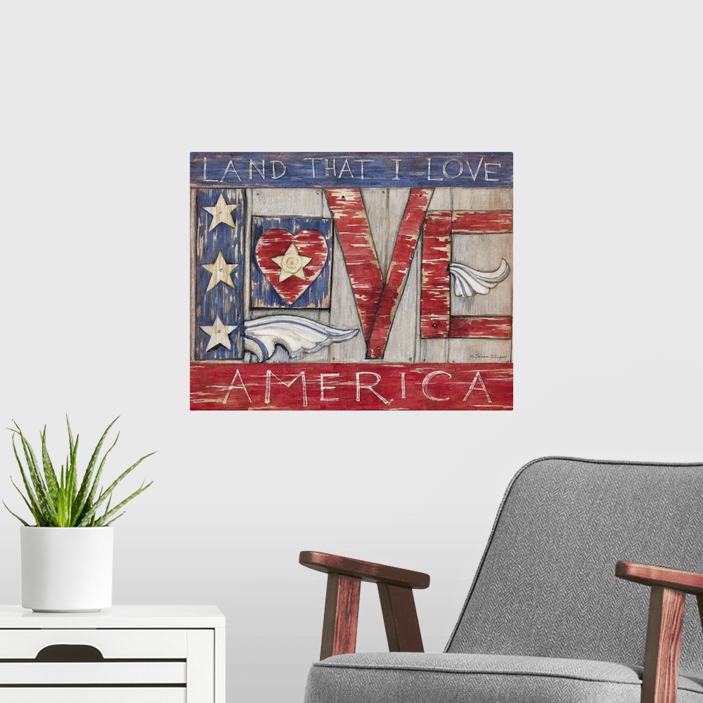 A modern room featuring Love this country!