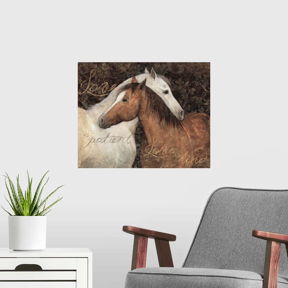 A modern room featuring Striking horse painting captures the grace and beauty of this majestic animal.