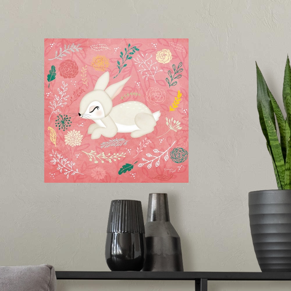 A modern room featuring Woodland Bunny