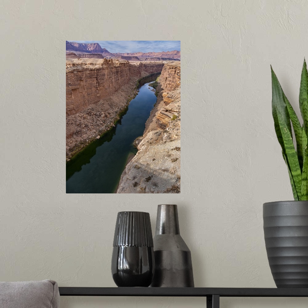 A modern room featuring Severe ongoing drought has lowered the levels of the Colorado River in Marble Canyon.