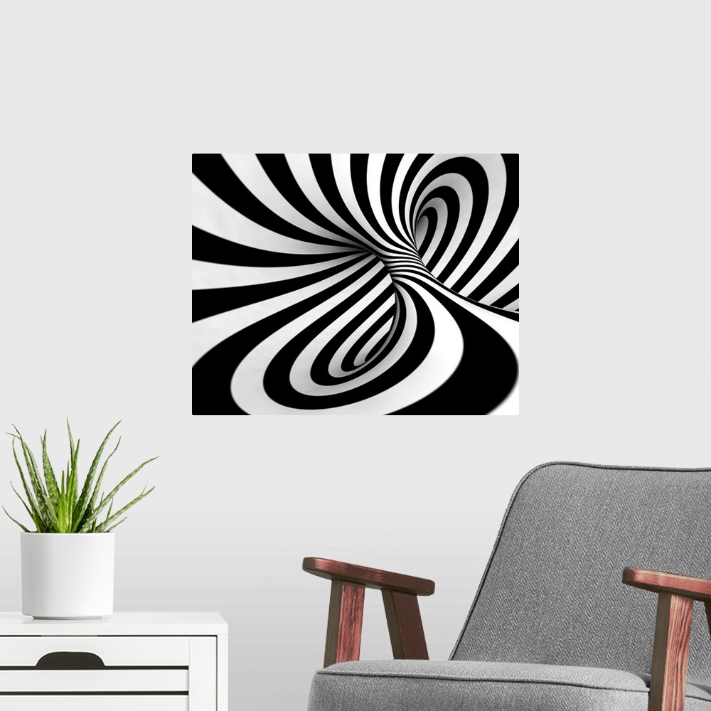 A modern room featuring Abstract Spiral