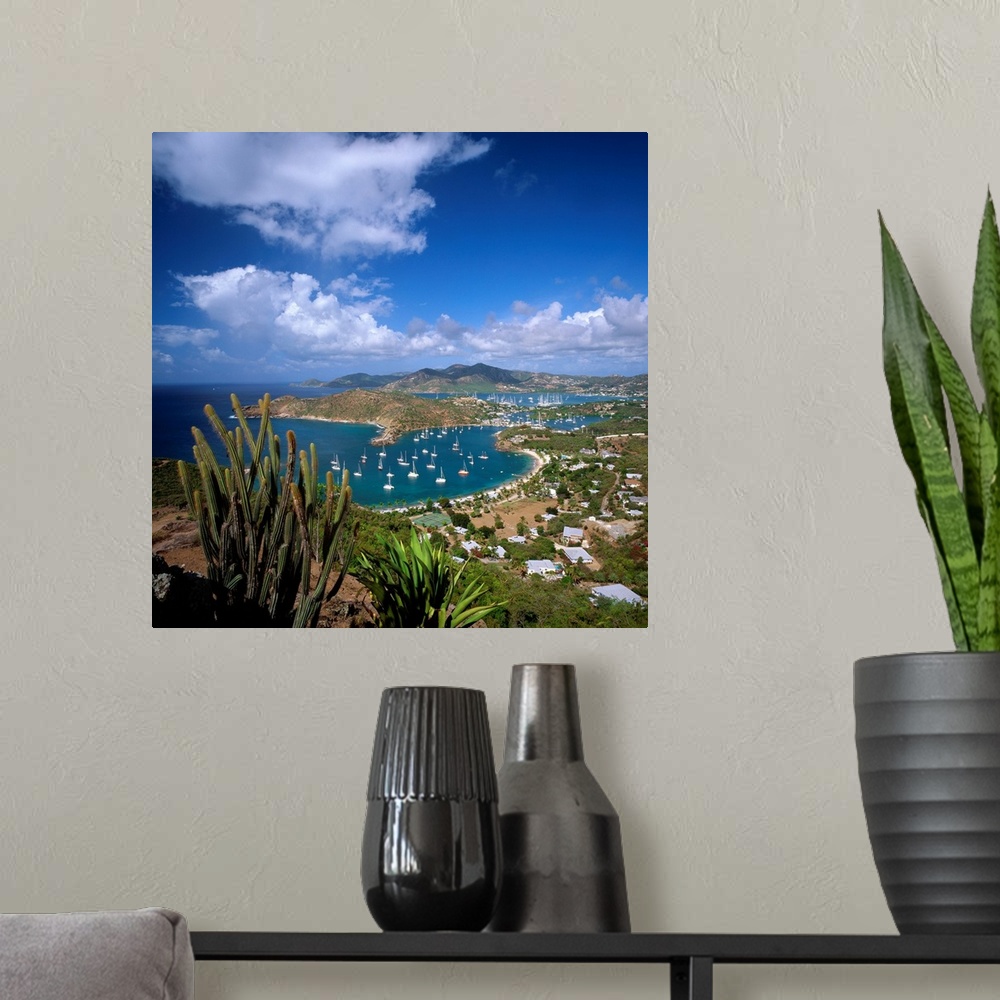 A modern room featuring Caribbean, Antigua, Shirley Heights, view towards English harbor and Falmouth harbor
