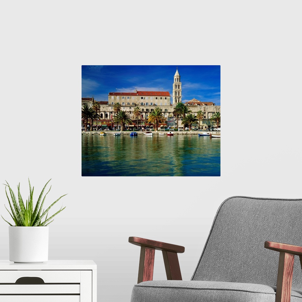 A modern room featuring Croatia, Dalmatia, Split, Palace of Diocletian from the sea
