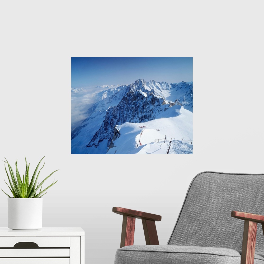 A modern room featuring France, Chamonix, Vallee Blanche towards Aiguille Verte