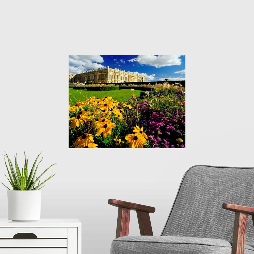 A modern room featuring France, Paris, view of the Versailles Palace and garden