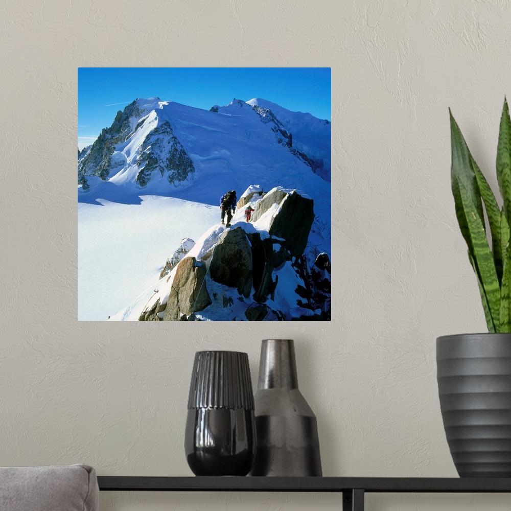 A modern room featuring France, Rhone-Alpes, Mont-Blanc and alpinists