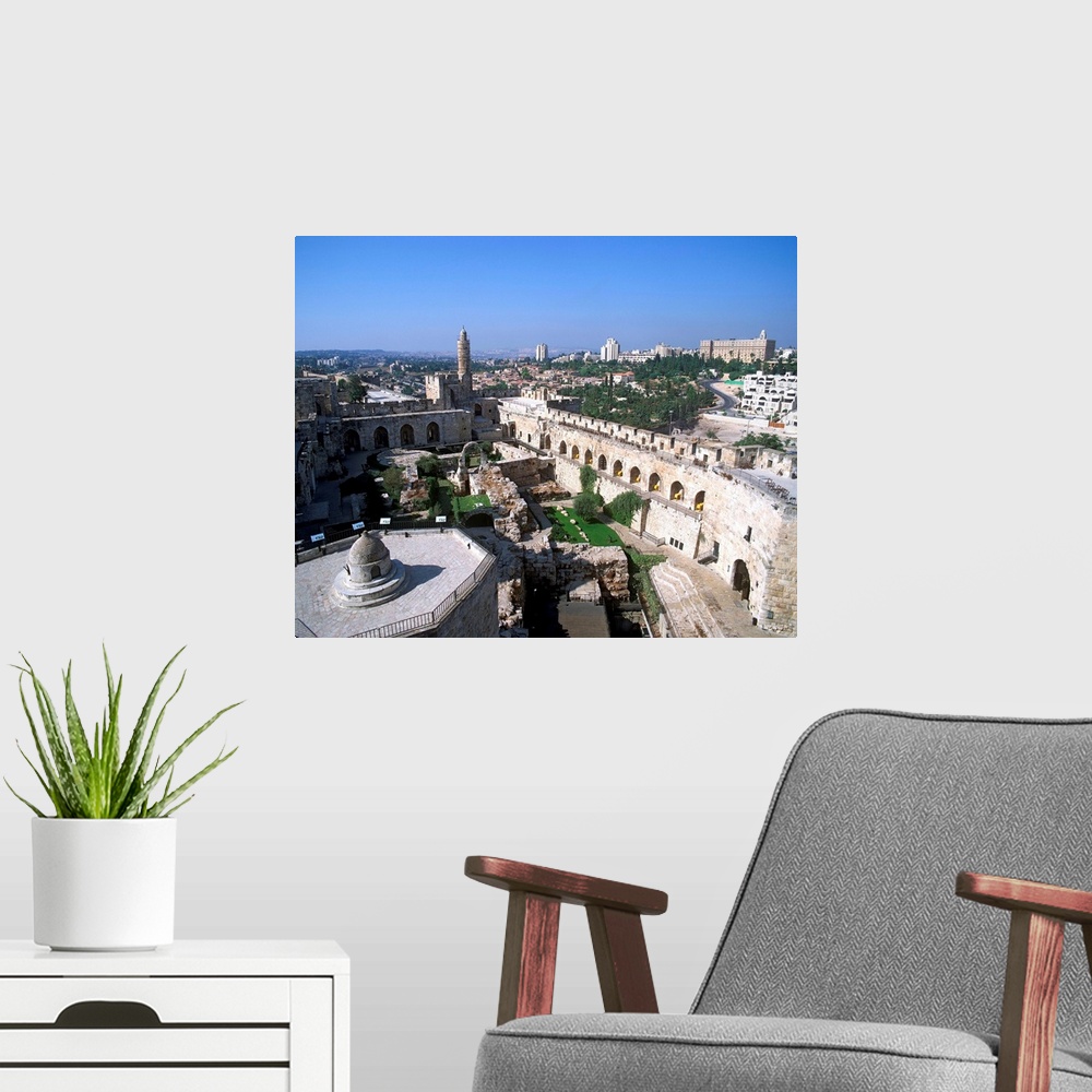 A modern room featuring Israel, Jerusalem, View of the Citadel