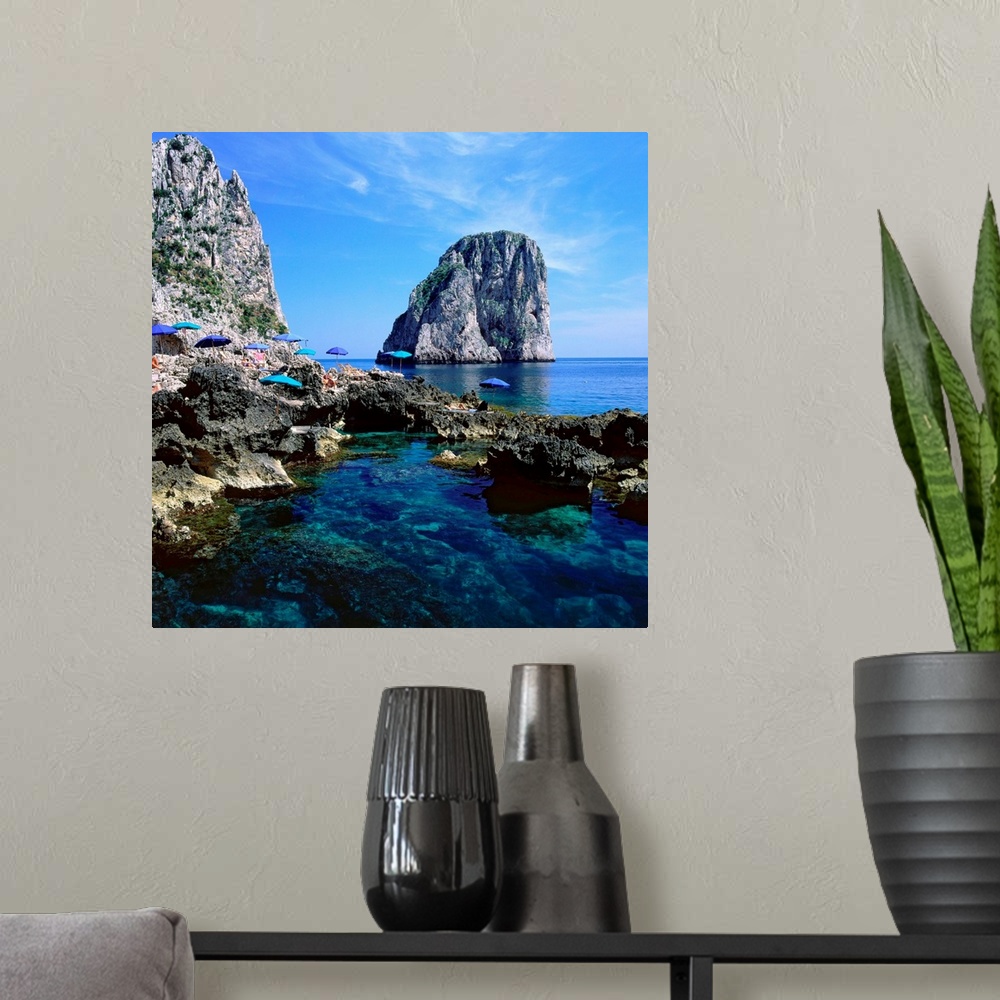 A modern room featuring Italy, Campania, Capri, Faraglioni and beach