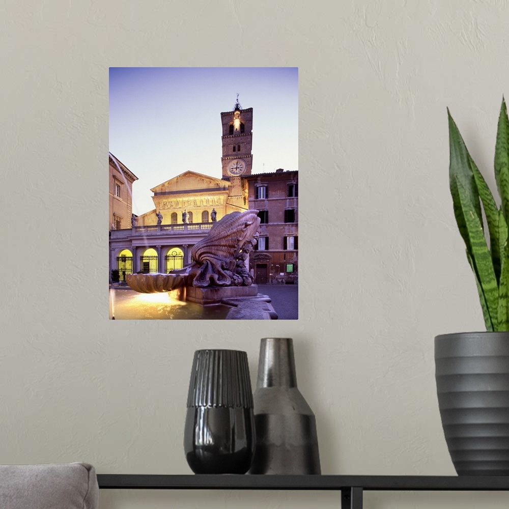 A modern room featuring Italy, Latium, Mediterranean area, Rome, Trastevere, Santa Maria in Trastevere Basilica