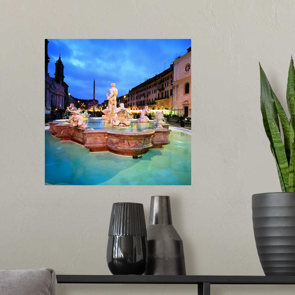A modern room featuring Italy, Rome, Moro Fountain, Piazza Navona