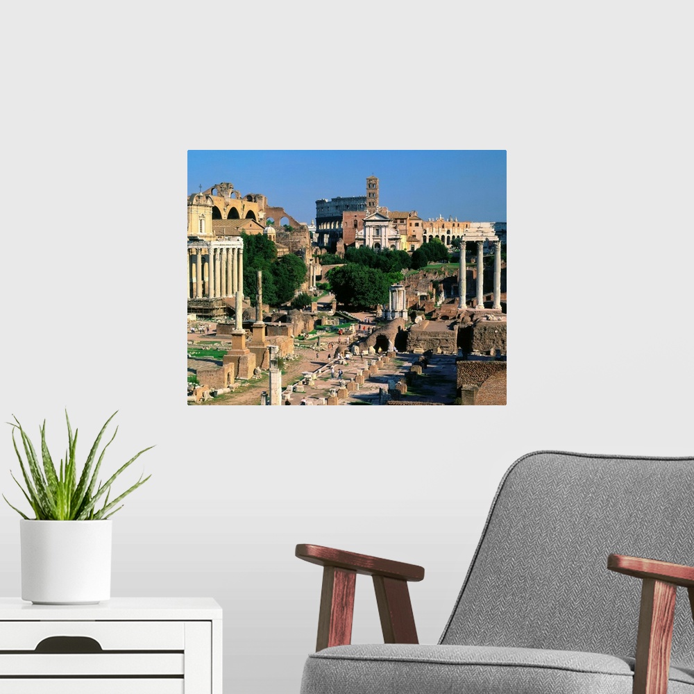 A modern room featuring Italy, Rome, Roman Forum and Coliseum