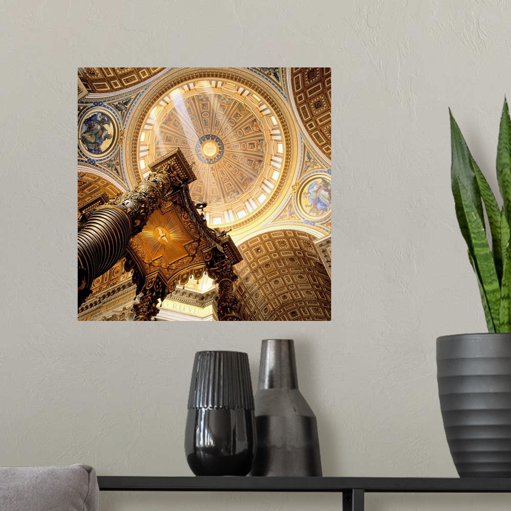 A modern room featuring Italy, Rome, Saint Peter's Cathedral, cupola and baldachin