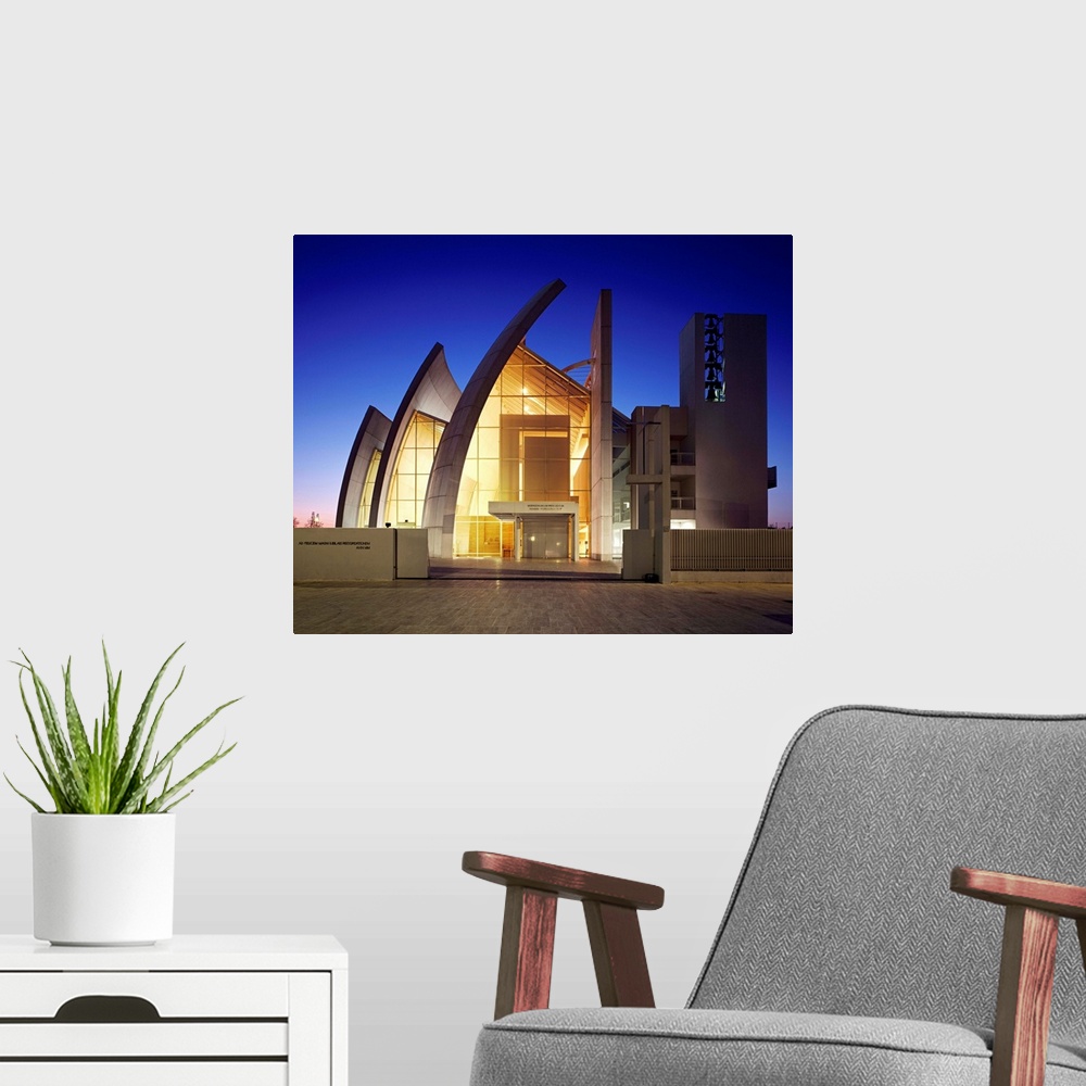A modern room featuring Italy, Latium, Mediterranean area, Roma district, Rome, Tor Tre Teste, the Jubilee Church, formal...