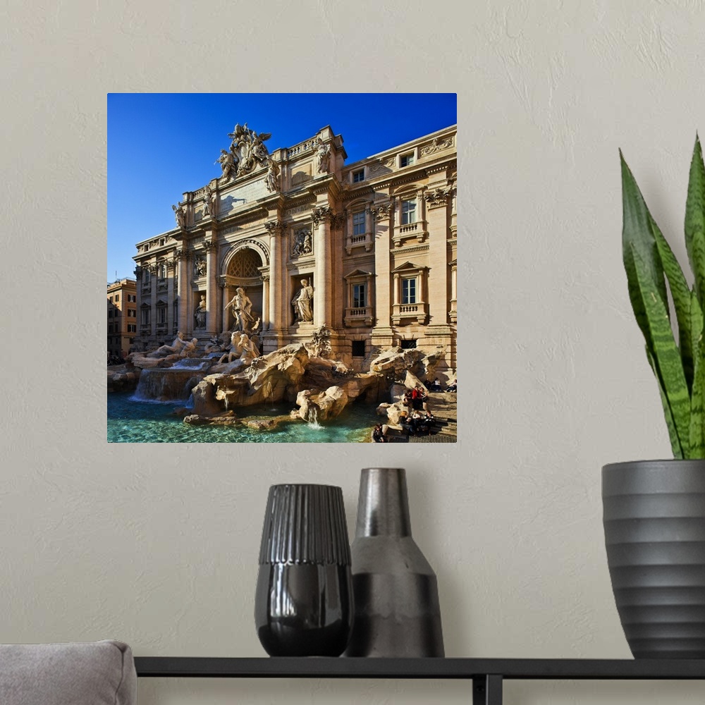 A modern room featuring Italy, Rome, View of the World Famous fountain