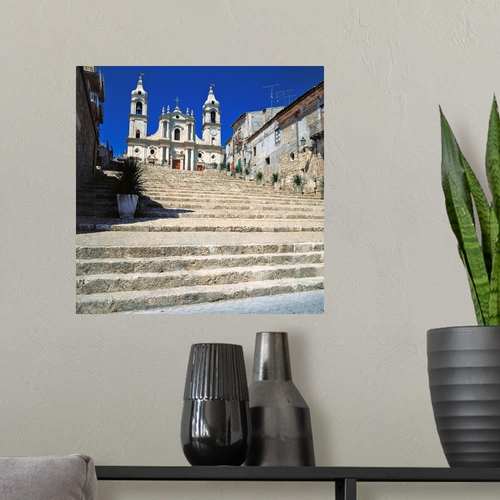 A modern room featuring Italy, Sicily, Palma di Montechiaro, Palma di Montechiaro church in Agrigento county