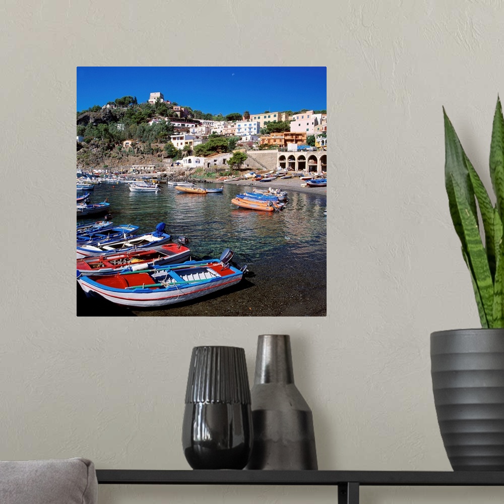 A modern room featuring Italy, Sicily, Ustica Island, harbor