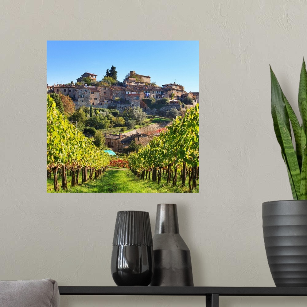 A modern room featuring Italy, Tuscany, Firenze district, Chianti, Montefioralle.
