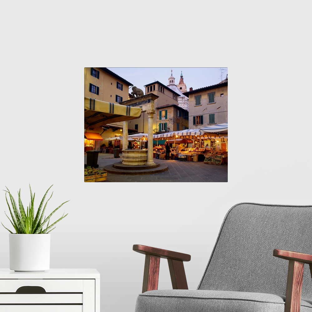A modern room featuring Italy, Tuscany, Pistoia, Piazza del Mercato and Well of the Lion Cub