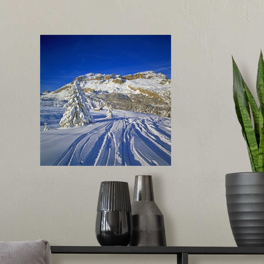 A modern room featuring Italy, Veneto, Alps, Dolomites, Sellaronda, Ski slope at Cherz mountain
