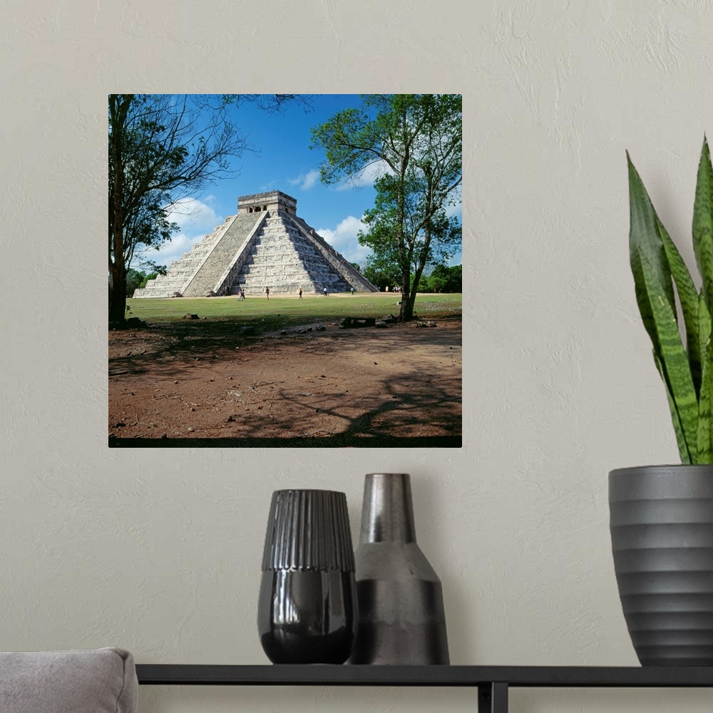 A modern room featuring Mexico, Yucatan, Chichen Itza, Kukulkan Pyramid also called El Castillo