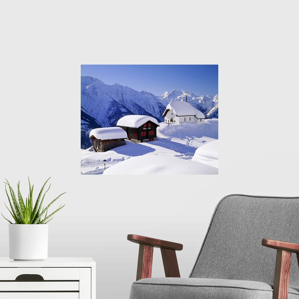A modern room featuring Switzerland, Valais, Bettmeralp, towards Valais Alps