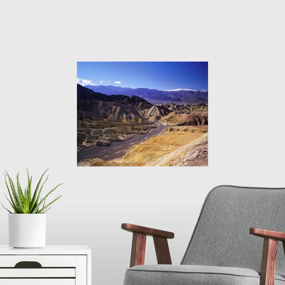 A modern room featuring United States, California, Death Valley, Zabriskie Point, rock formation
