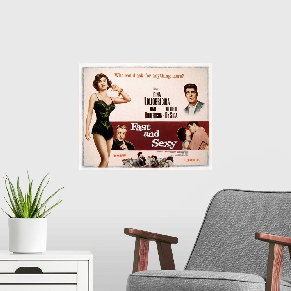 A modern room featuring Fast and Sexy - Vintage Movie Poster