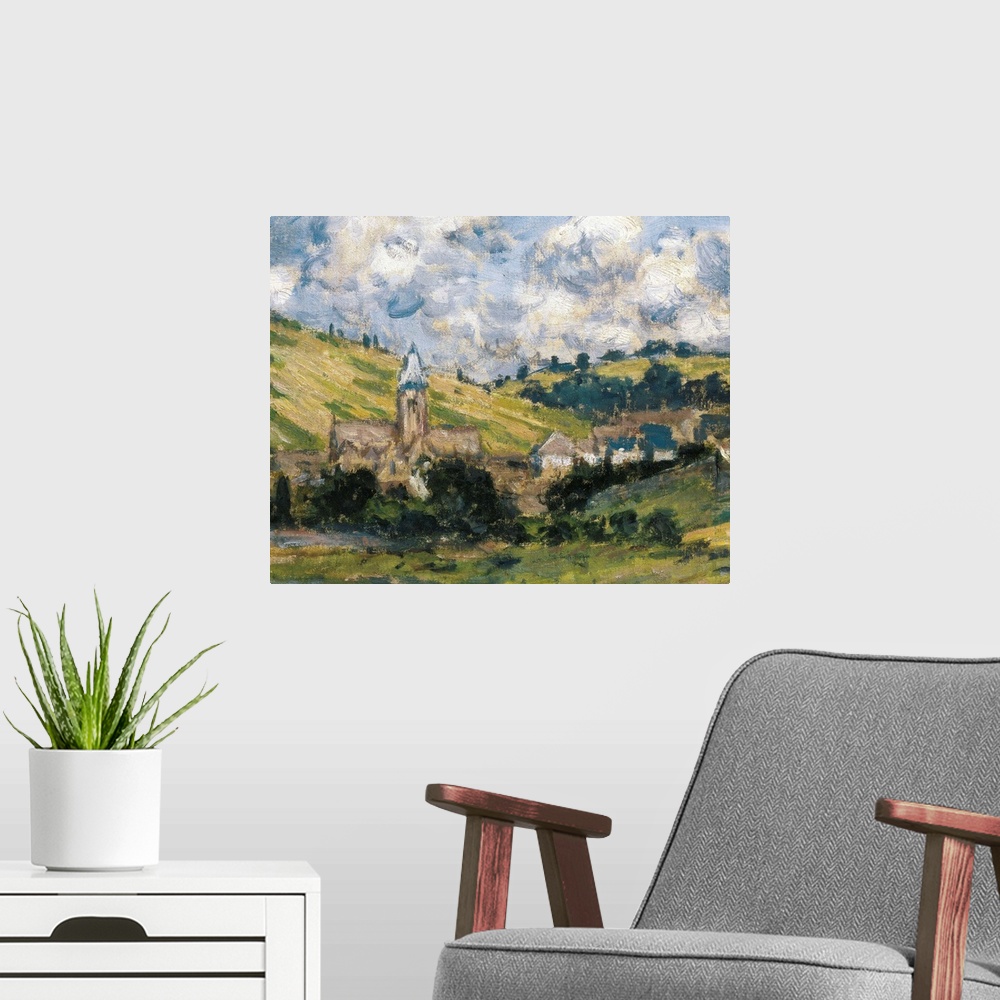 A modern room featuring Landscape, Vetheuil
