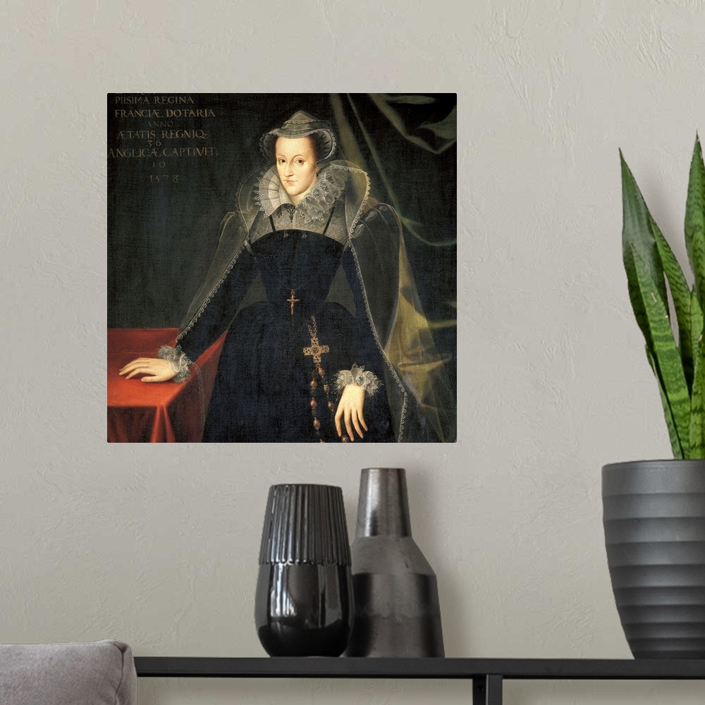 A modern room featuring Mary (1542-1587). Queen of Scotland (1542-1567). Painting. -