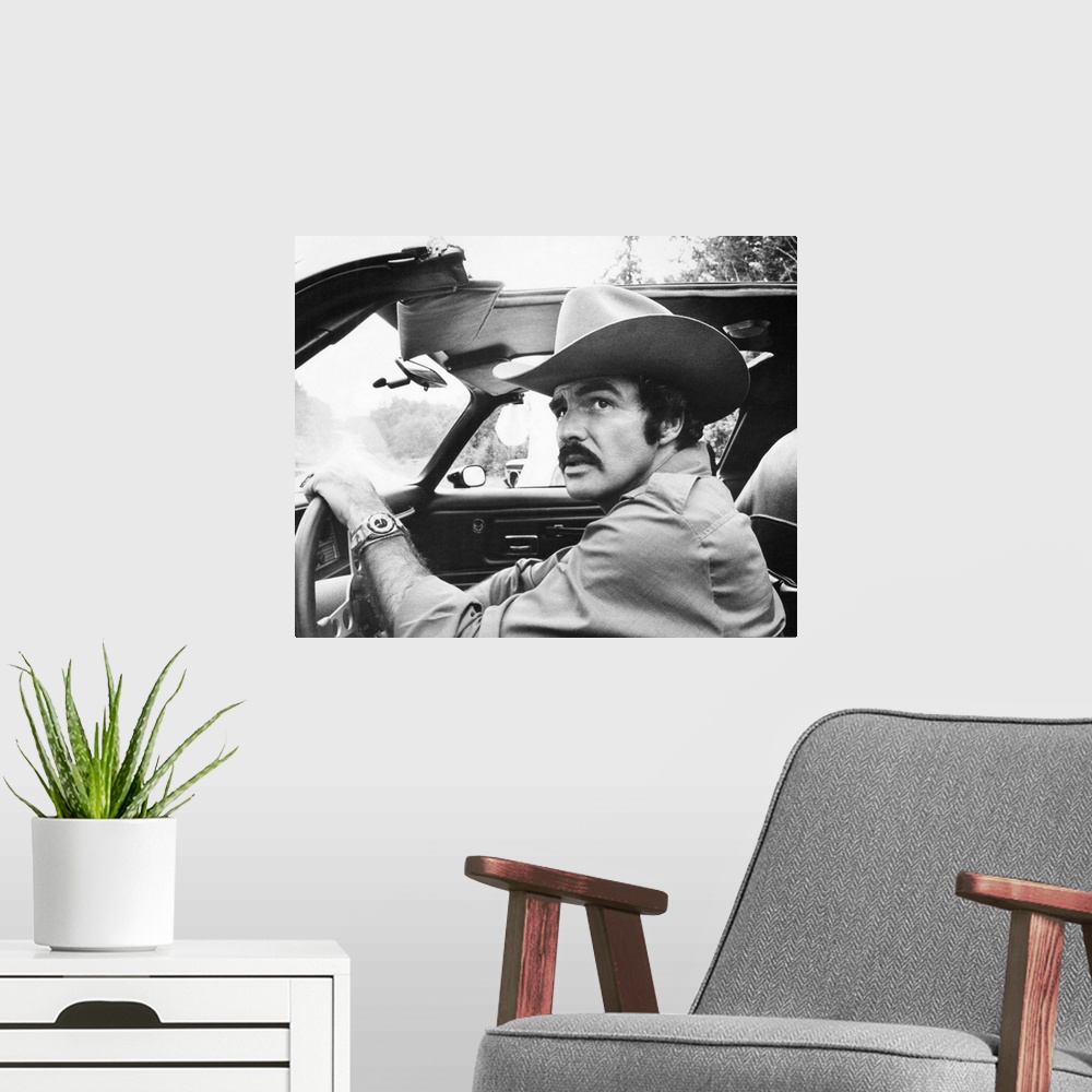A modern room featuring SMOKEY AND THE BANDIT, Burt Reynolds, 1977.