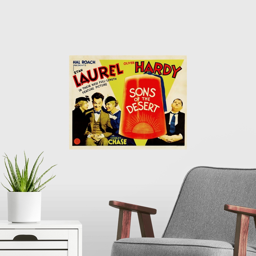 A modern room featuring Sons Of The Desert - Vintage Movie Poster