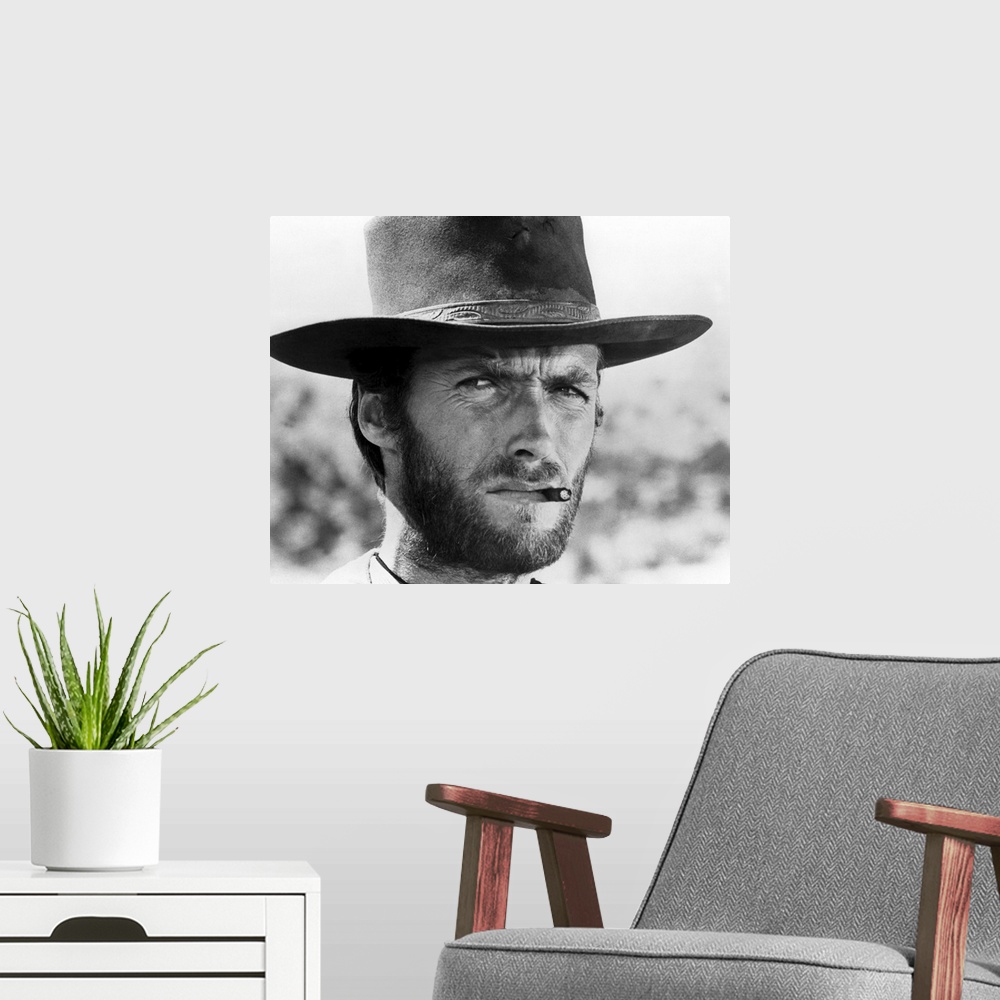 A modern room featuring The Good, The Bad And The Ugly, Clint Eastwood, 1966.