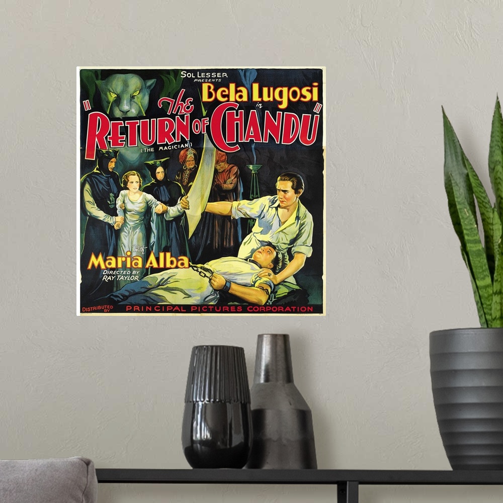 A modern room featuring The Return Of Chandu - Vintage Movie Poster