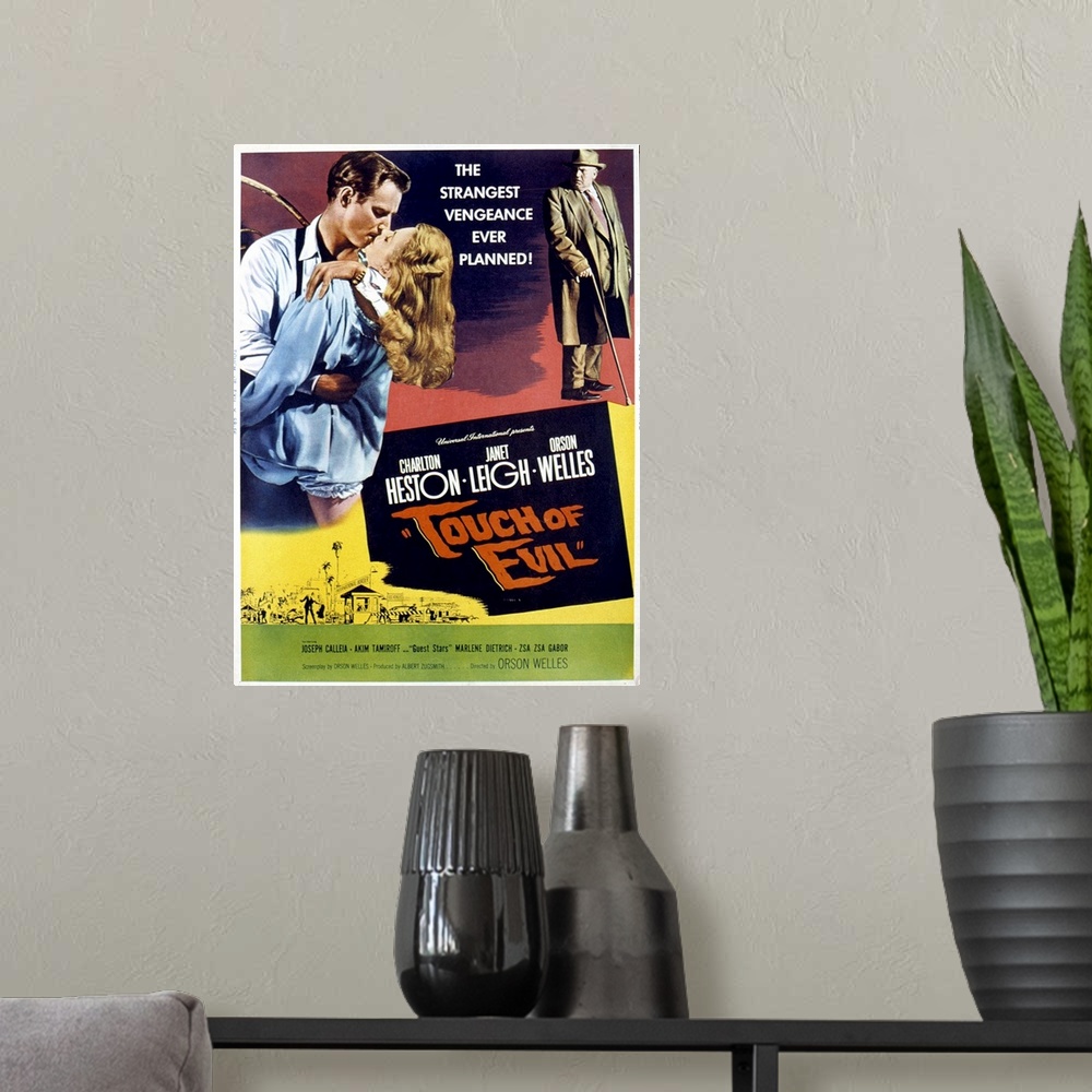 A modern room featuring Touch of Evil - Movie Poster