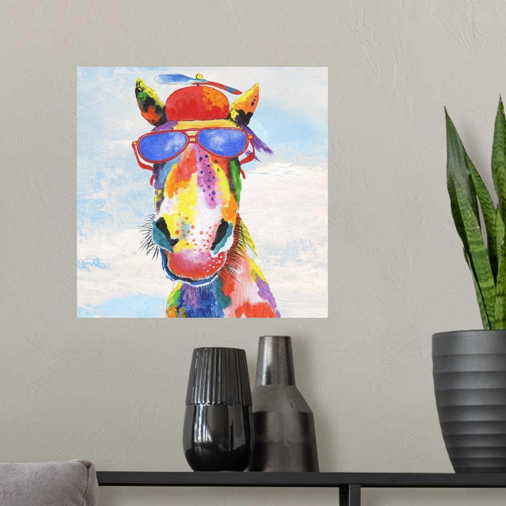 A modern room featuring Groovy Horse and Sky
