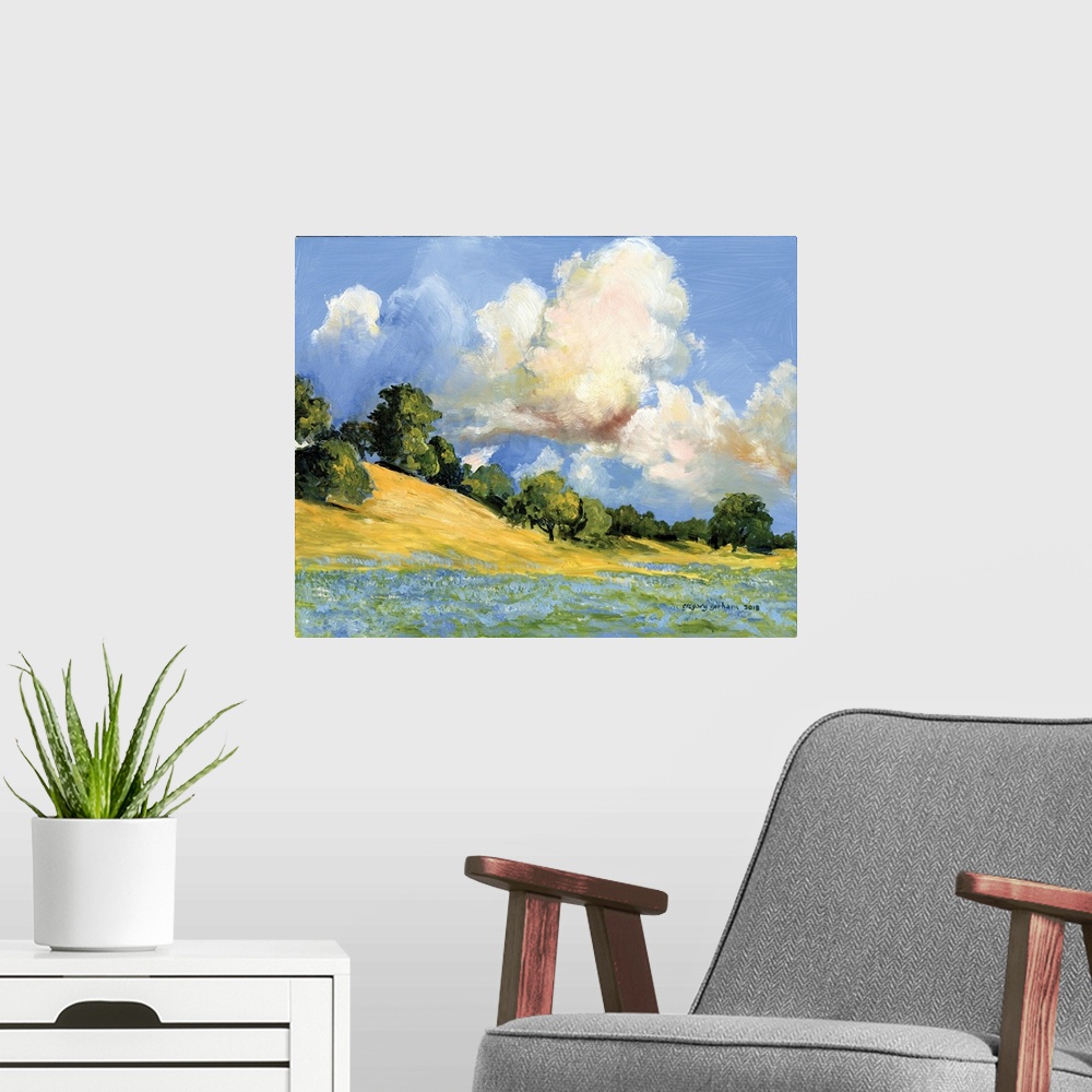 A modern room featuring Clouds & Lupine