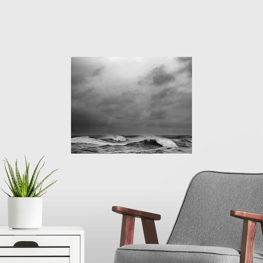 A modern room featuring The stormy days of winter are some of my favorite days to visit the coast here in Oregon.  The ra...