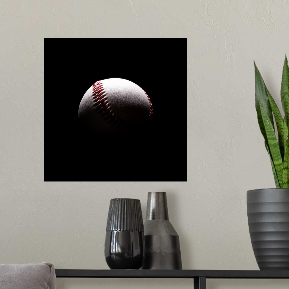 A modern room featuring Baseball in shadows