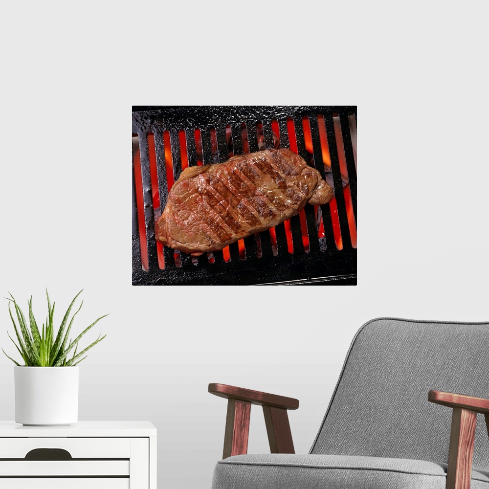 A modern room featuring Beef steak