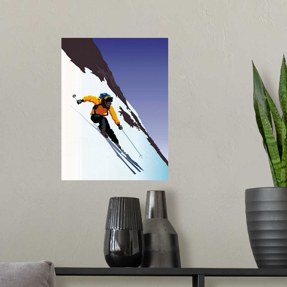 A modern room featuring Downhill Skiing