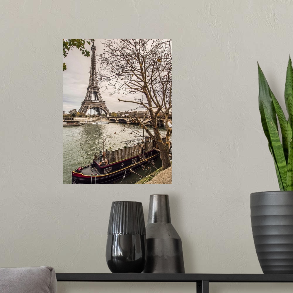 A modern room featuring Eiffel Tower and Paris in Autumn