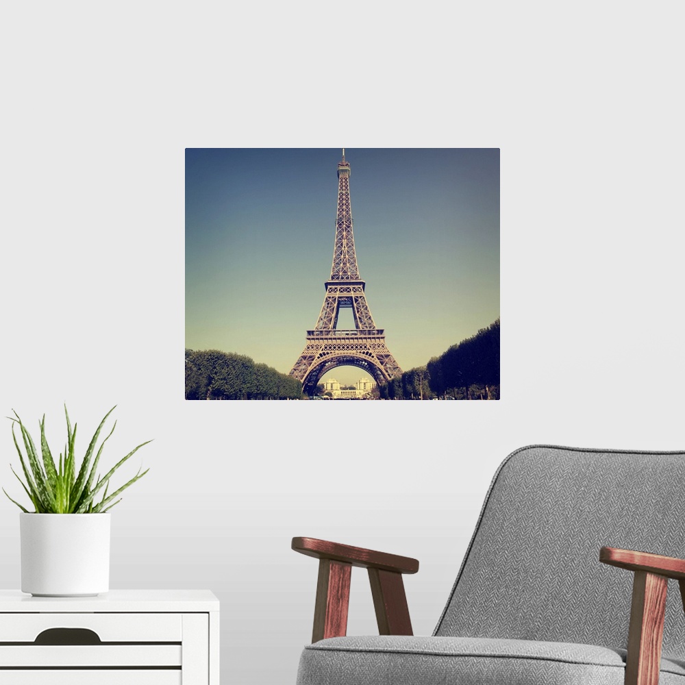 A modern room featuring Eiffel Tower, Paris, France.